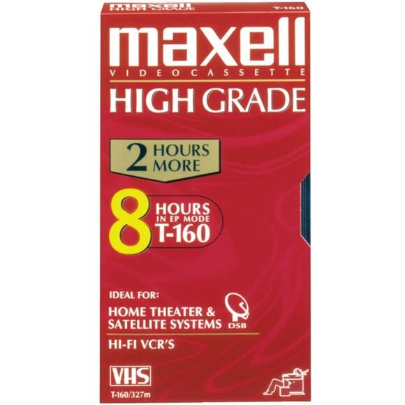 MAXELL T-160HG High Grade VHS Video Cassette LOT OF 10 FACTORY SEALED 80 Hours - Picture 1 of 1